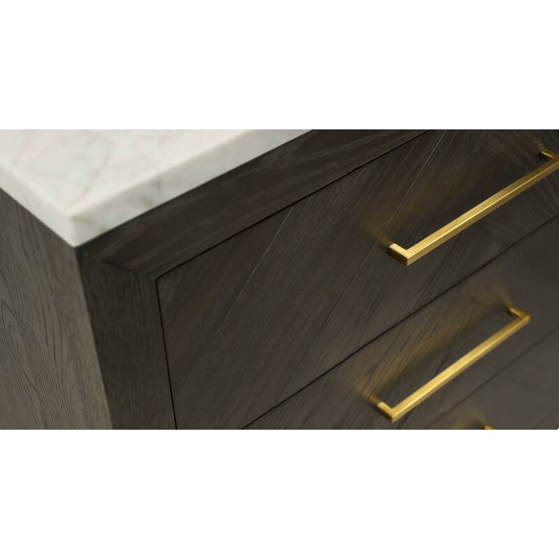 KitchenBathCollection Peyton 48" Bathroom Vanity with Carrara Marble Top