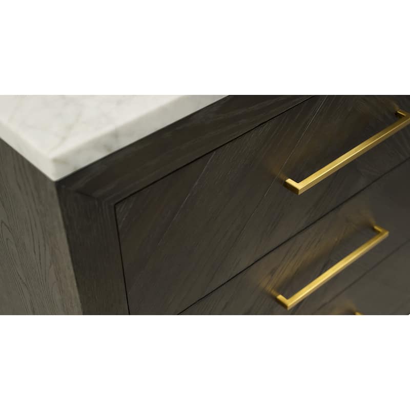 KitchenBathCollection Peyton 60" Single Bathroom Vanity with Carrara Marble Top