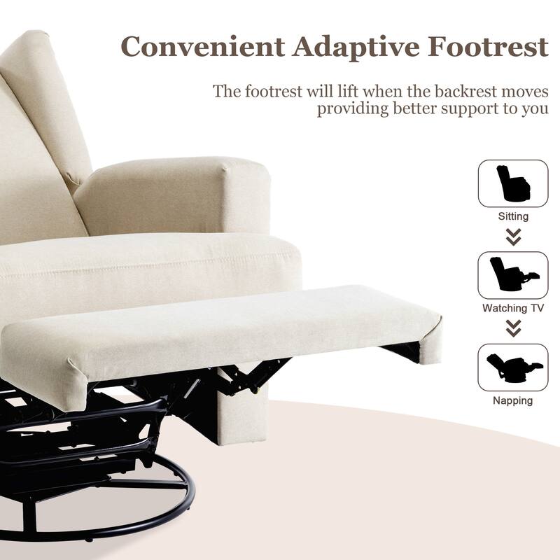 Swivel Wingback Glider Rocker Nursery Recliner Chair