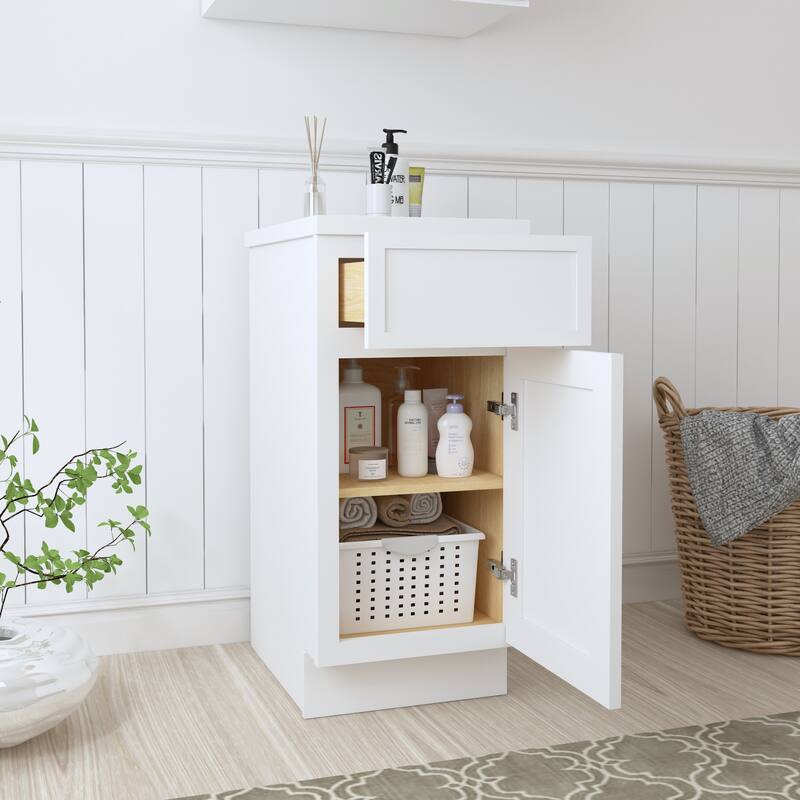 Vanity Art 15" Freestanding Single Base Storage Cabinet with Soft Close Door
