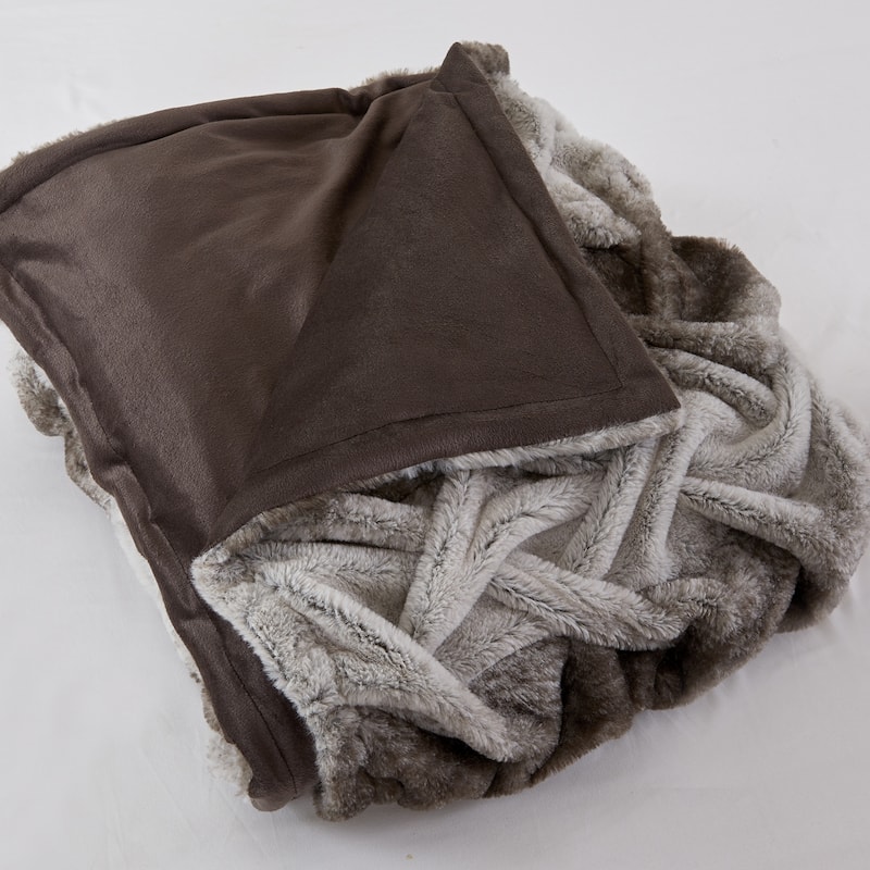 Modern Threads Faux Fur Braided Reverse To Flannel Throw - 50" x 60"