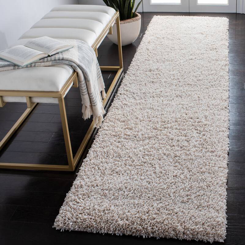SAFAVIEH California Premium Shag Izat 2-inch Thick Area Rug - 2'3" x 9' Runner - Beige