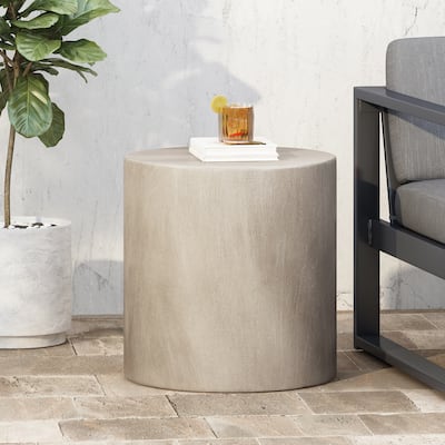 Outdoor LightWeight Concrete Side table,Light Gray