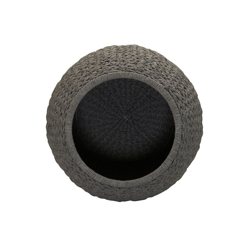 Household Essentials Handwoven Barrel Wicker Storage Basket Side Table - 17.0"L x 17.0"W x 19.0"H