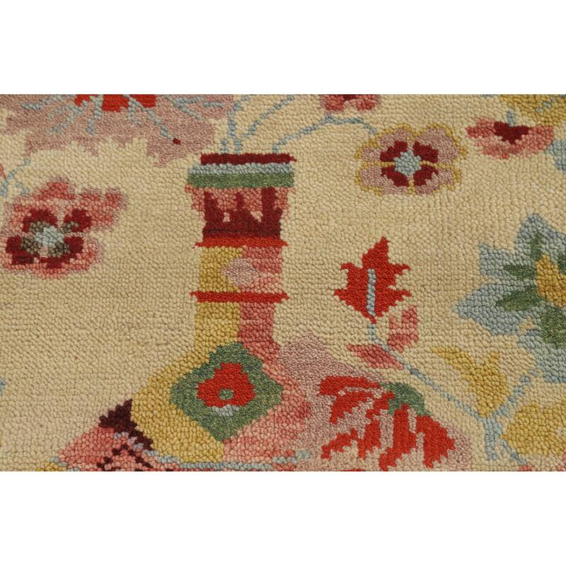 Pictorial Art Deco Indian Area Rug Handmade Wool Carpet - 8'1" x 10'1"