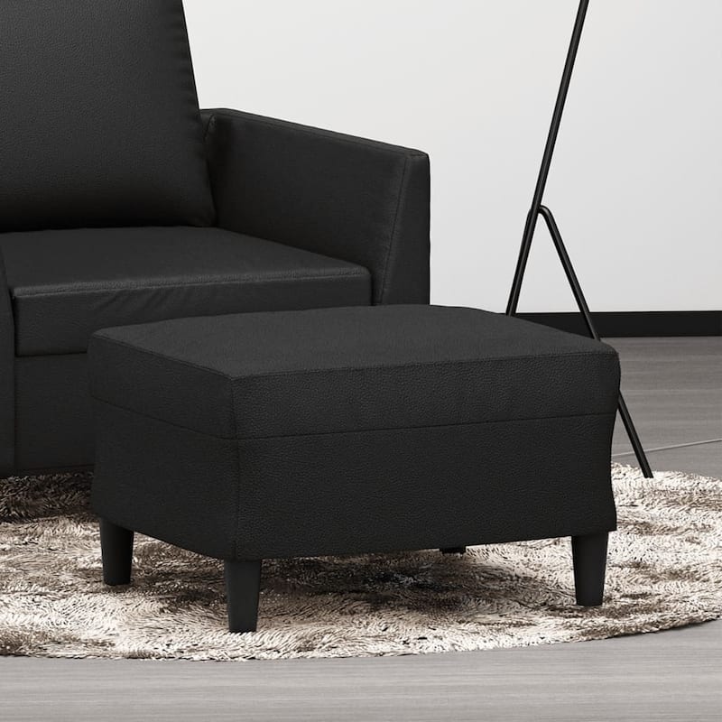 vidaXL Footstool Modern Ottoman Footrest for Living Room Bedroom Faux Leather - 23.6" x 19.7" x 16.1"