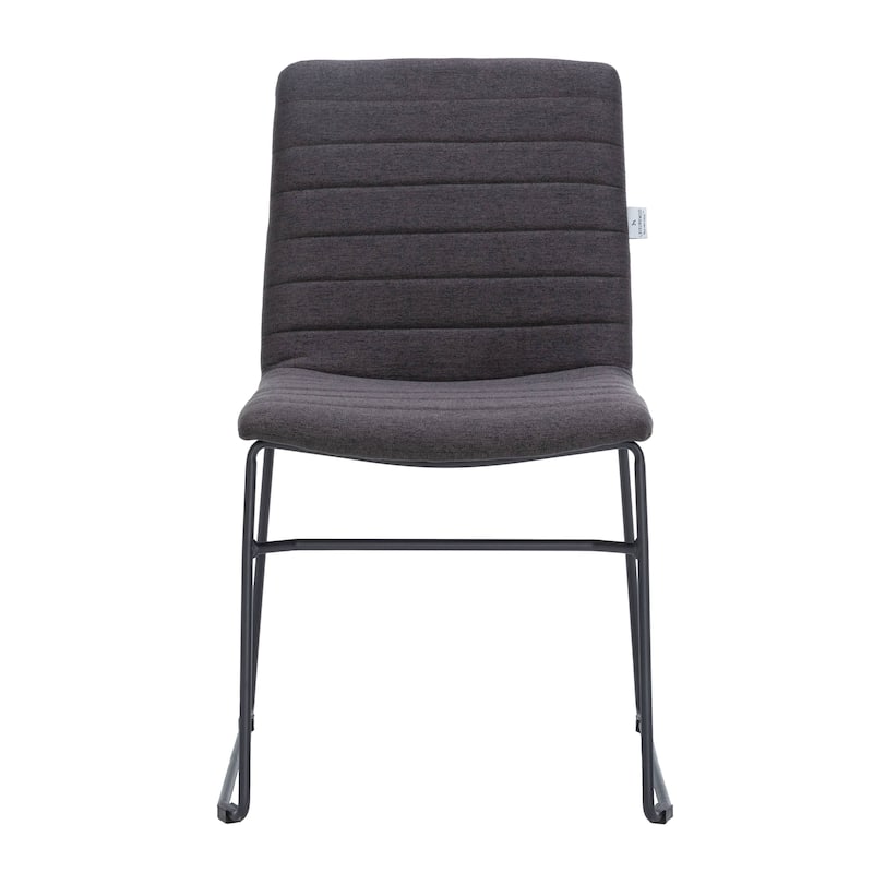 Zylar Modern Leather Guest Chair with Lumbar Support, Stainless Steel Base, High-Density Foam, Floor Protectors, 300 lb Capacity