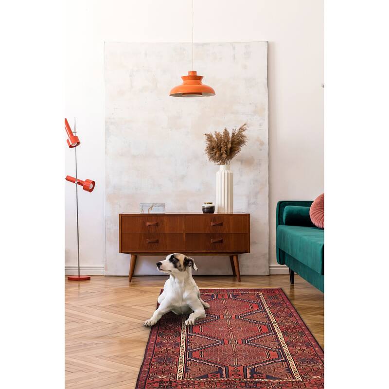 ECARPETGALLERY Hand-knotted Andelz Red Wool Rug - 3'5 x 6'8