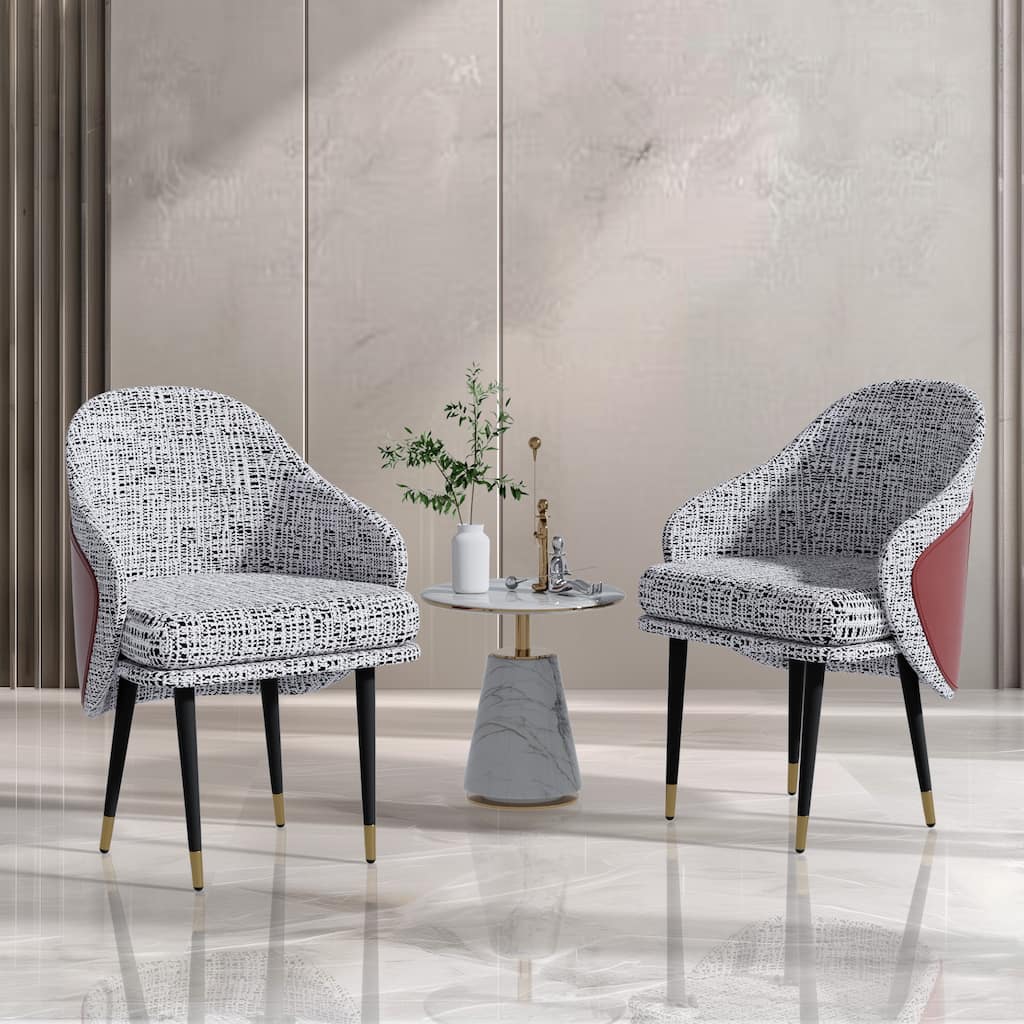 Two-tone Linen Upholstered Dining Chairs (Set of 2) - 21.65" W x 20.66" D x 32.28" H