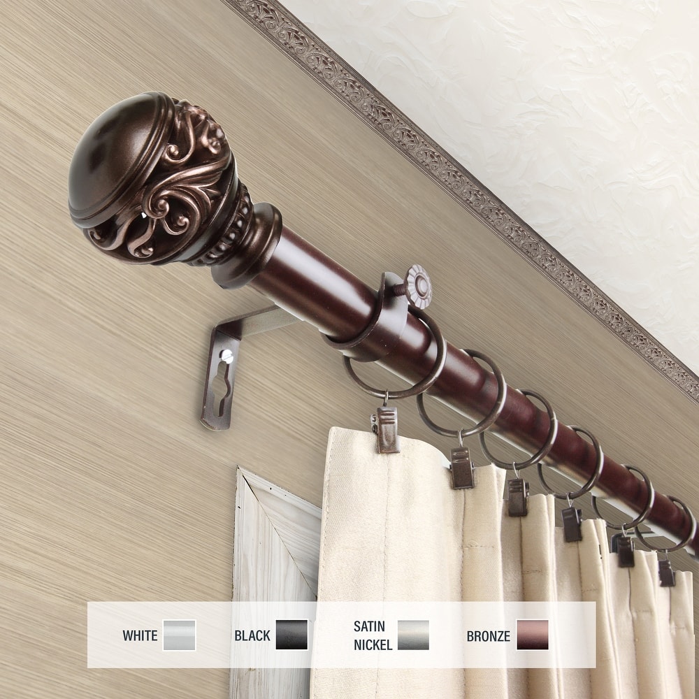 InStyleDesign Leah 1 inch Diameter Adjustable Curtain Rod