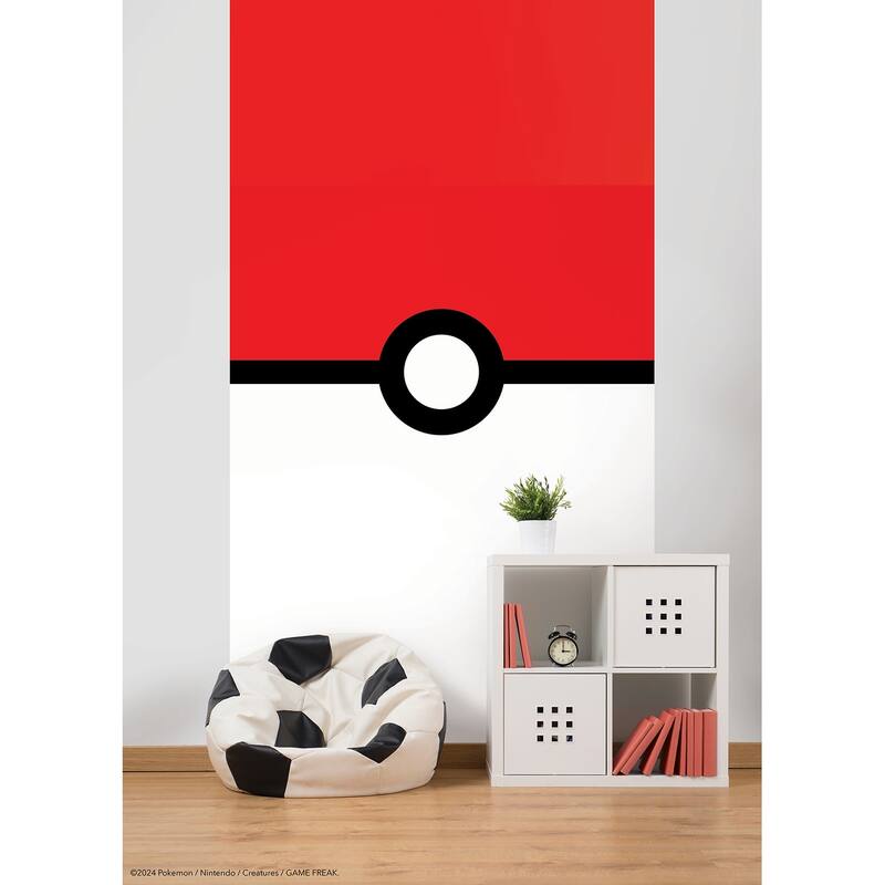 RoomMates Pokémon Pokeball Red and White Peel and Stick Mural