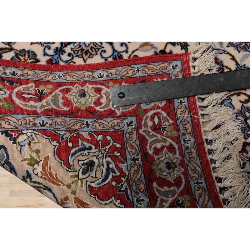 2'4''x3'4'' Hand Knotted Wool Ivory Isfahan Traditional 500 KPSI Rug - 2' 4'' x 3' 4''