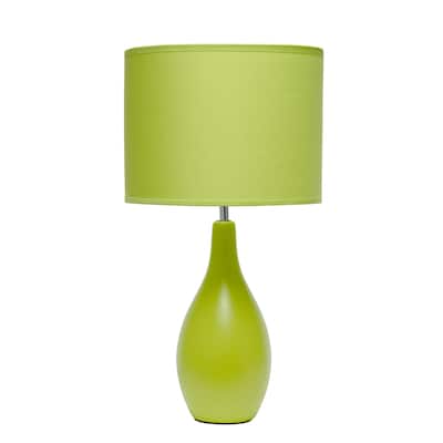 Traditional Dewdrop Table Lamp with Drum Shade - 18.25" - Green