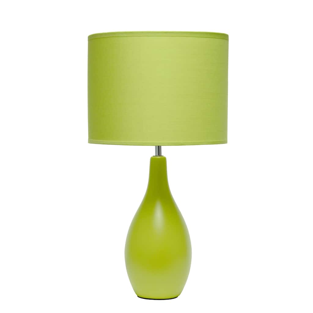 Traditional Dewdrop Table Lamp with Drum Shade - 18.25" - Green