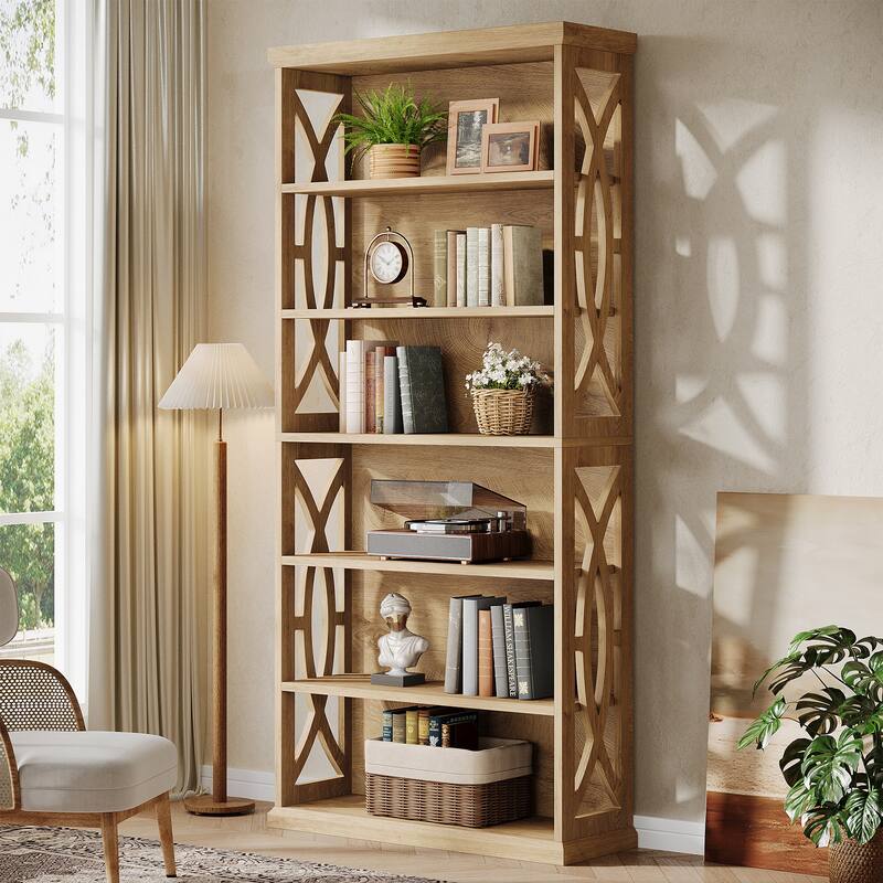 6-Tier Bookshelf, 71 Inches Tall Freestanding Bookcase