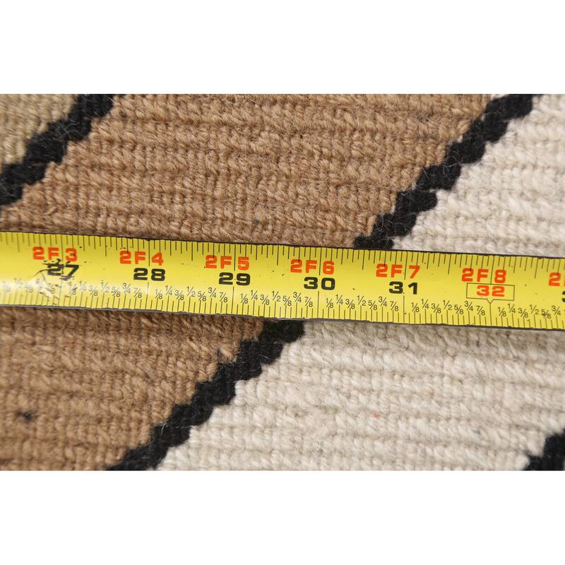 Vegetable Dye Modern Striped Nepalese Oriental Wool Area Rug Handmade - 5'2" x 8'2"