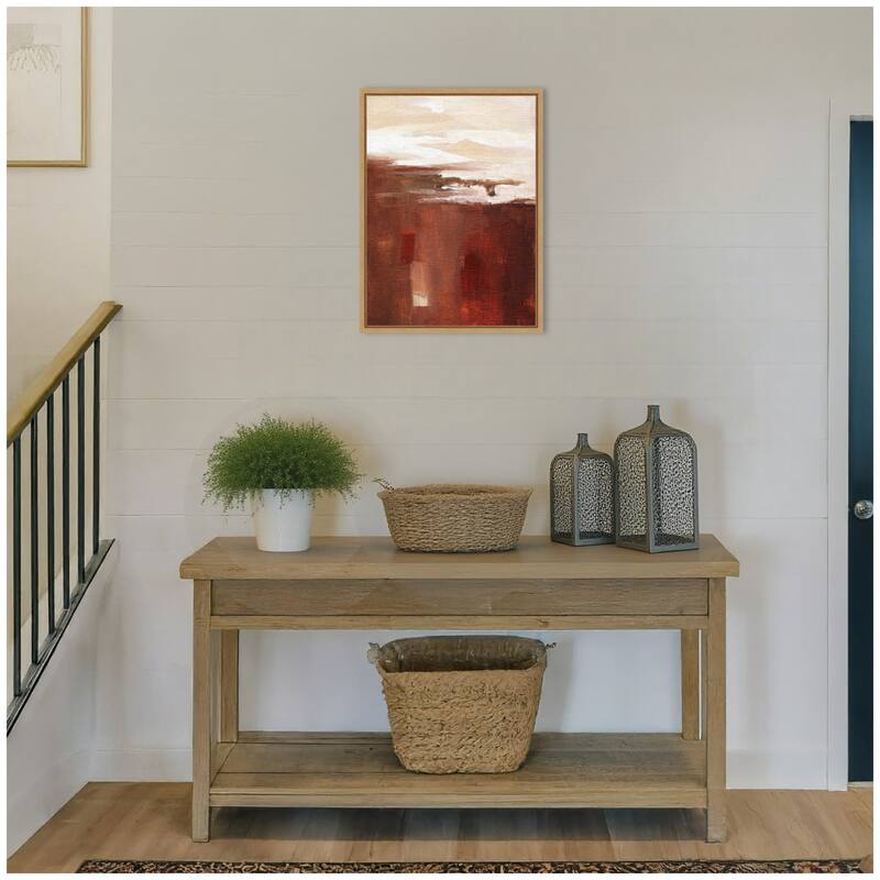 Kate and Laurel Sylvie Earthen Abstract Framed Canvas by Nikita Jariwala