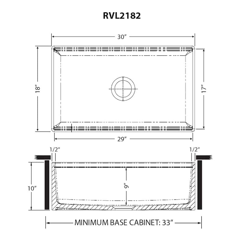 Ruvati 30 inch Fireclay Workstation White Farmhouse Kitchen Sink Apron Front Single Bowl - RVL2182WH - 30 x 18