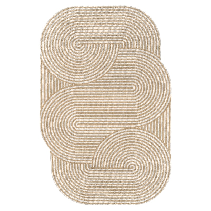 Margot Modern Geometric Arch Stripe Indoor/Outdoor Shaped Area Rug