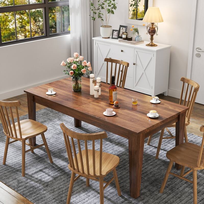 Dining Table , Large Extendable Kitchen Table - Walnut