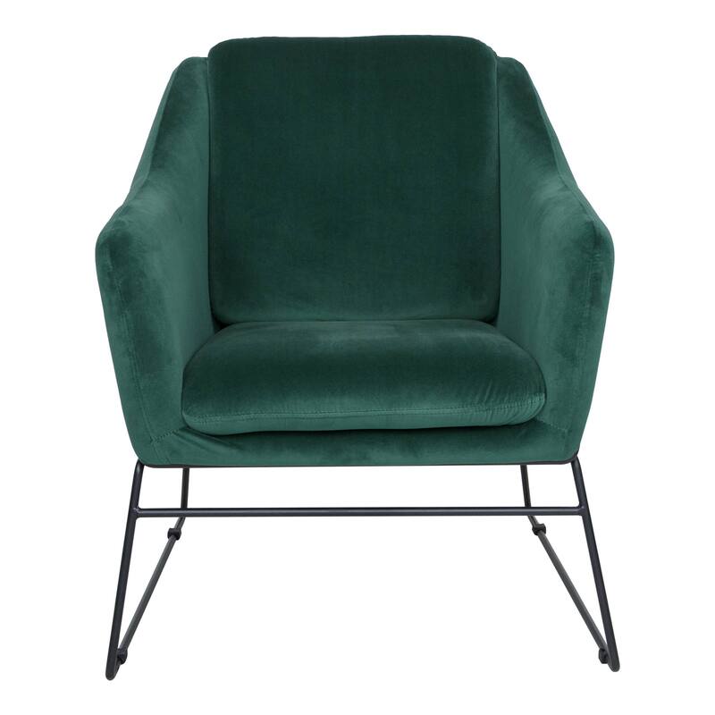 Harmony Mid-Century Modern Velvet Upholstered Accent Arm Chair with Metal Frame for Home Office Living Room & Bedroom