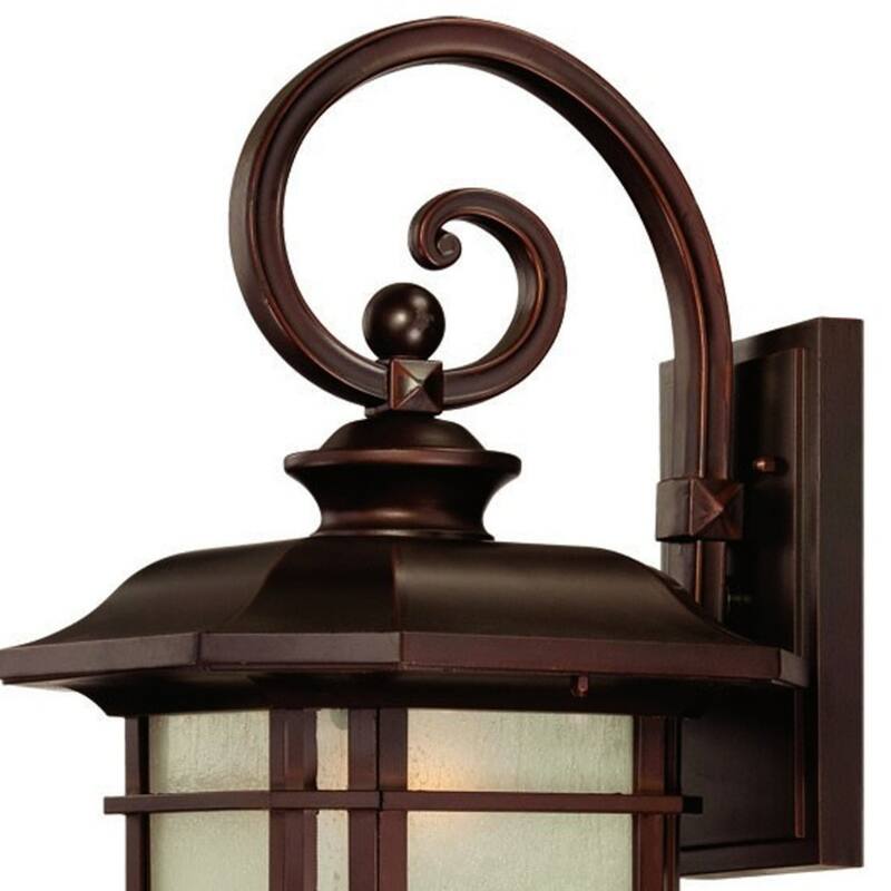 Bronze Aluminum Craftsman Outdoor Wall Lantern Light with Frosted Glass LED - 11.75” x 11.25” x 22” (D x W x H)