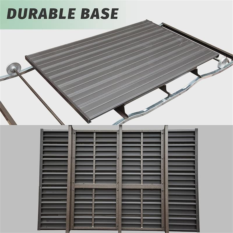 4-Seat Outdoor Aluminum Frame Glider Benches with Canopy and Netting