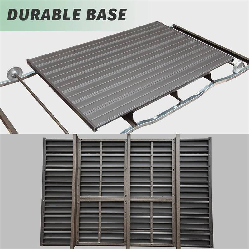 4-Seat Outdoor Glider Benches with Canopy and Aluminum Frame