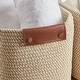 preview thumbnail 10 of 48, 3 Pack Woven Cotton Rope Shelf Storage Basket with Leather Handles, Baby Nursery Storage Bin Organizers, Closet Shelf Storage