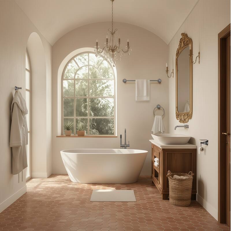 GRANDJOY 4-Piece Bathroom Hardware Set with 23-Inch Single Towel Bar and Shelf Toilet Paper Holder