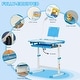 preview thumbnail 2 of 15, Qaba Kids Desk and Chair Set with Tilt Desktop, Storage Drawer, Pink