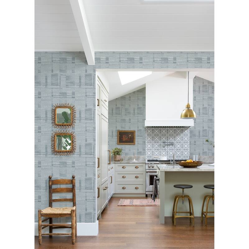 A-Street Prints Callaway Denim Woven Stripes Wallpaper