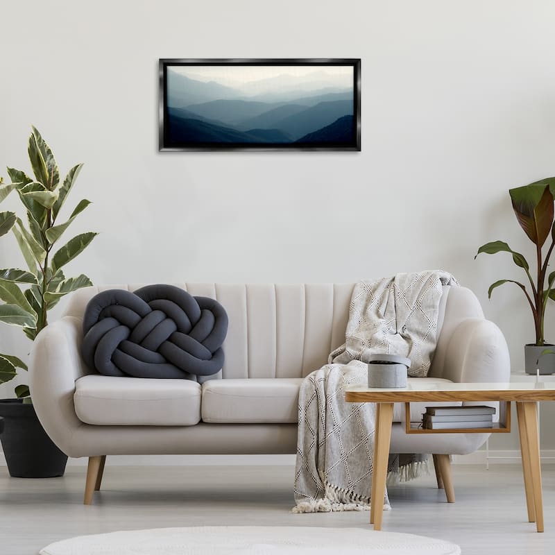 Stupell Foggy Blue Mountains Framed Floater Canvas Wall Art Design By Gemma Bardot