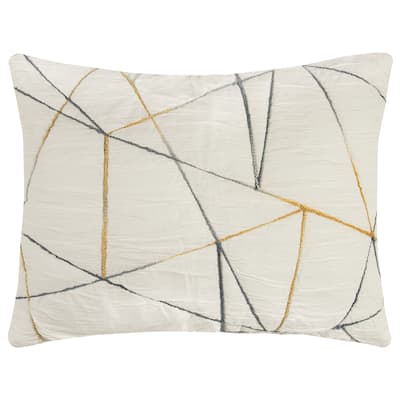 Julian Hand Quilted Cotton Sham in Ivory