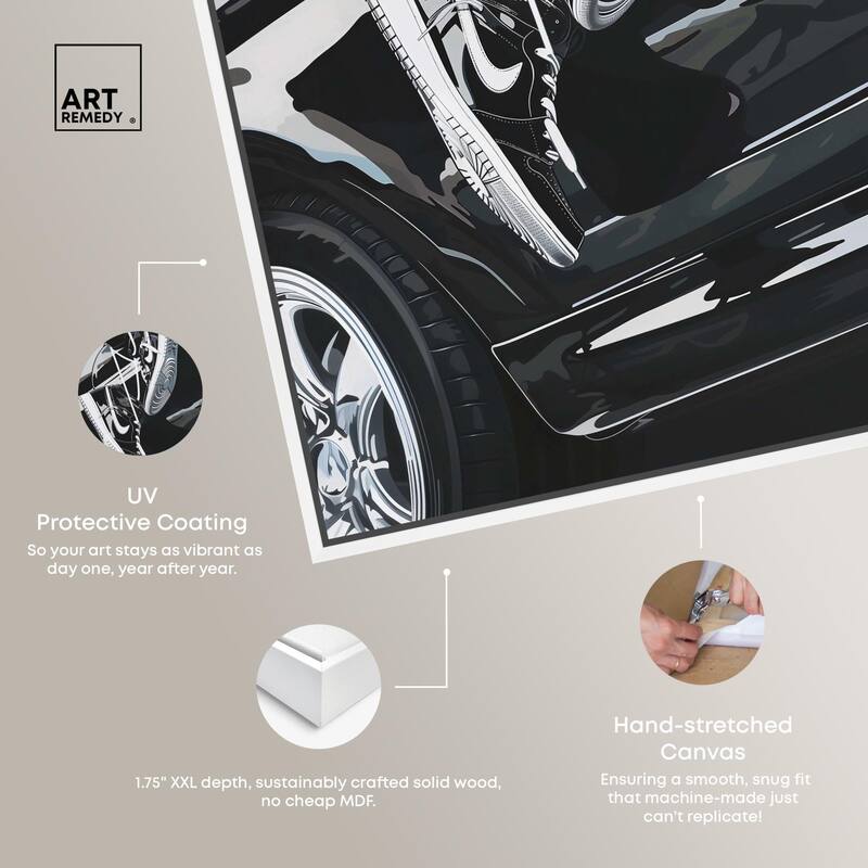 Sneaker Lace Car Canvas by Art Remedy