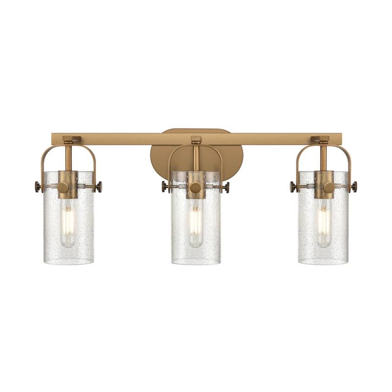 Innovations Lighting 423-3W-11-25 Pilaster II Cylinder Vanity Pilaster - Brushed Brass / Seedy