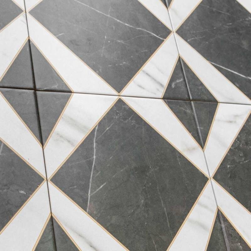 The Tile Life Orion 8x8 Matte Black Marble Look Porcelain Floor & Wall Tile