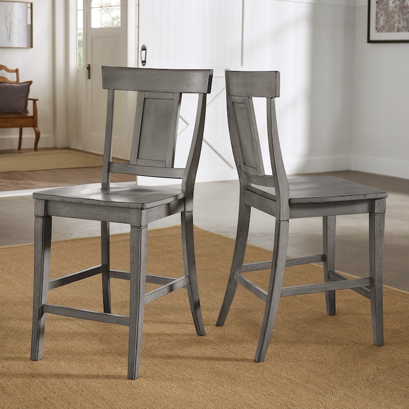 Eleanor Panel Back Wood Counter Chair (Set of 2) by iNSPIRE Q Classic