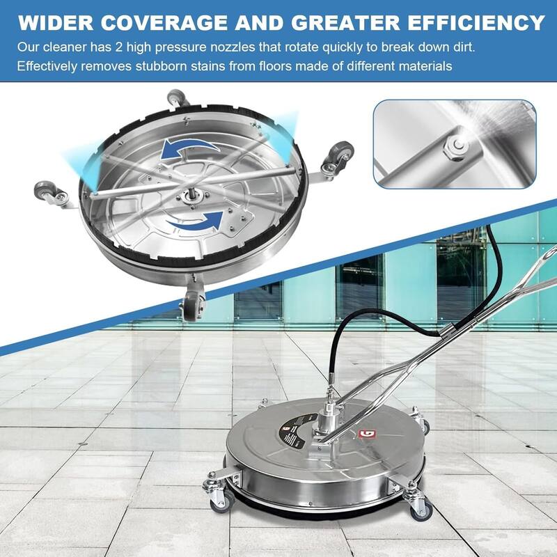 30" Pressure Power Washer Surface Cleaner with 4 Wheels for Driveway, Concrete, Sidewalk