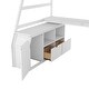 preview thumbnail 10 of 11, White Twin Size Wood Loft Bed with Drawers, Shelves & Desk