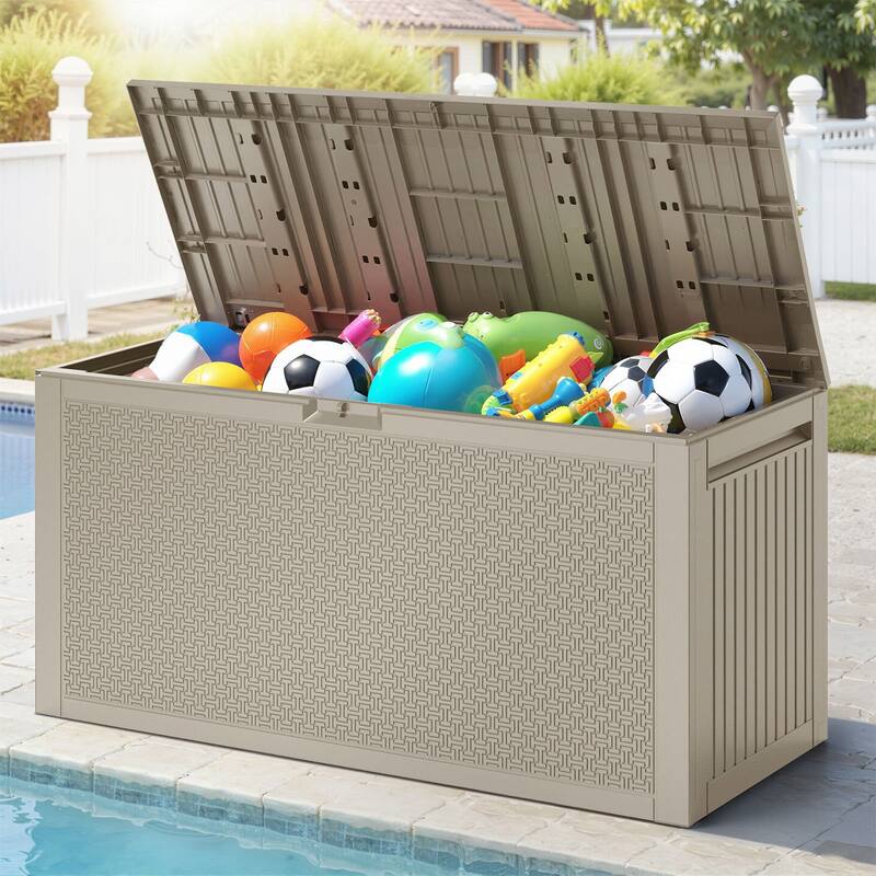 90 Gal Fall-Inspired Corn Maze Look Resin Deck Box Outdoor Storage Box