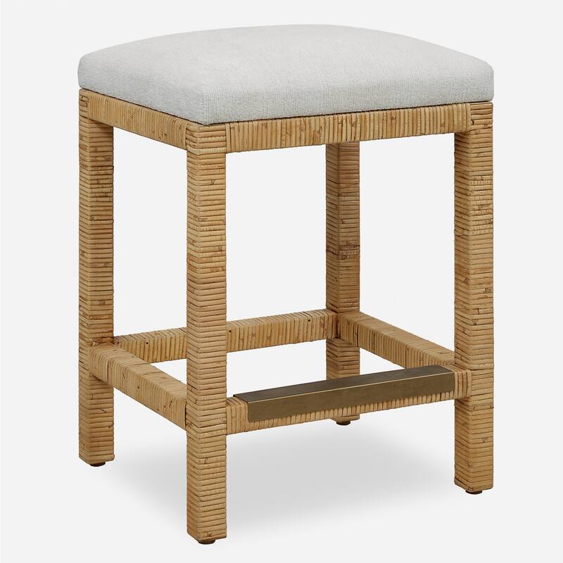 Uttermost Muriel Rattan Counter Stool - 16"D x 18"W x 26"H