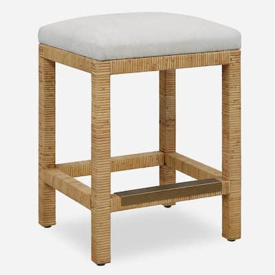 Uttermost Muriel Rattan Counter Stool - 16"D x 18"W x 26"H
