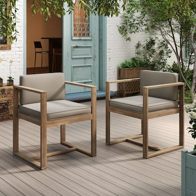 Kaysn Outdoor Acacia Wood Dining Chair (Set of 2) by Christopher Knight Home