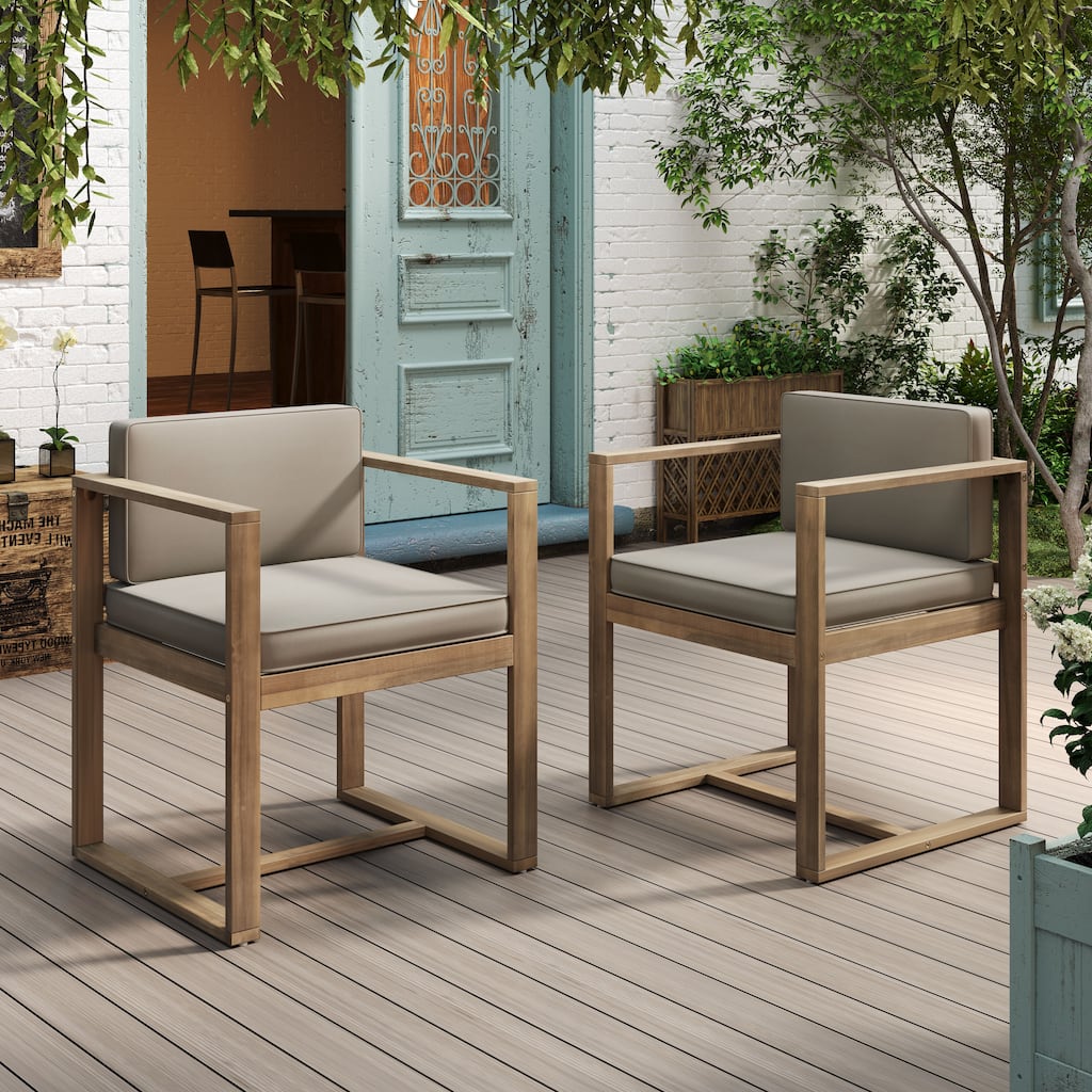 Kaysn Outdoor Acacia Wood Dining Chair (Set of 2) by Christopher Knight Home