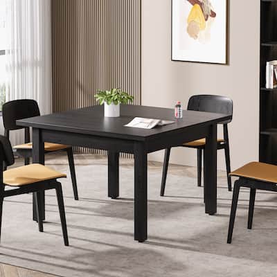 39.4'' Square Dining Table with Solid Wood Legs for 4, Small Kitchen Tables for Dining Room