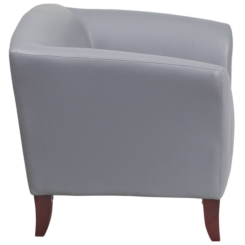 LeatherSoft Chair with Wood Feet - 33.5"W x 31"D x 29"H