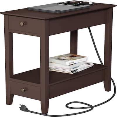 Side Table with Charging Station