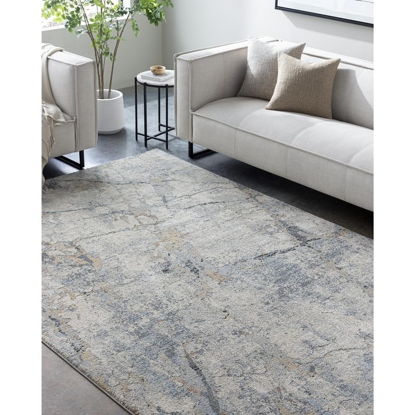 slide 2 of 16, Livabliss Avellino Modern Abstract Area Rug Grey/Blue - 10' x 14'