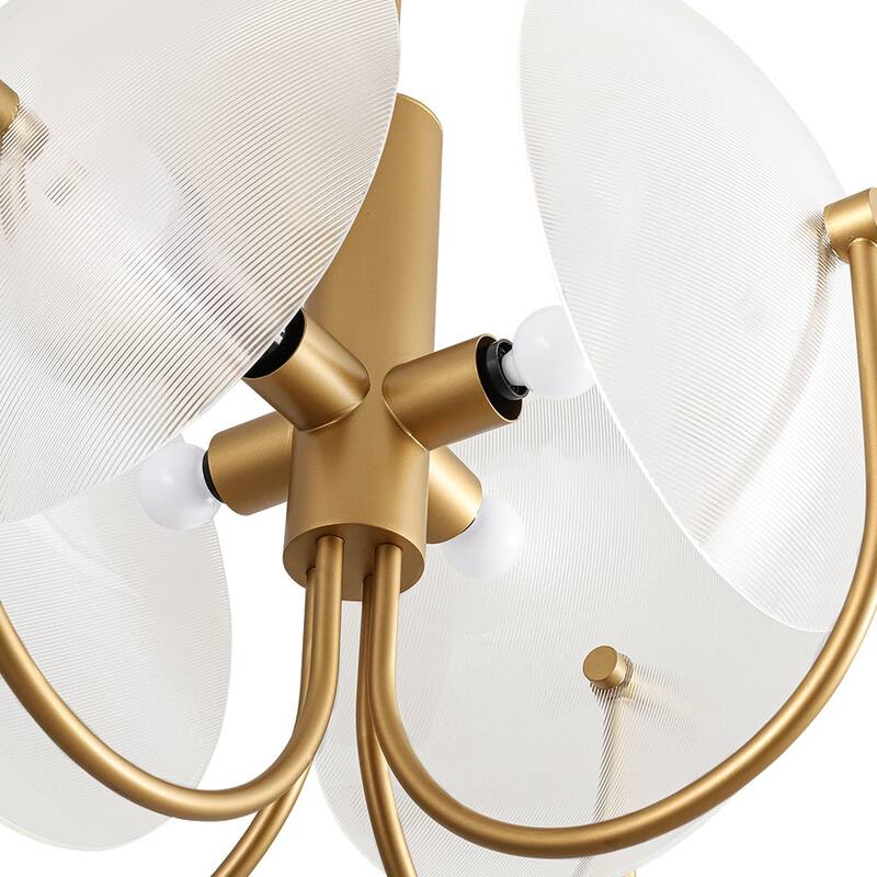 Designer 4-Light White Glass Disc Sphere Sputnik Chandelier 20in